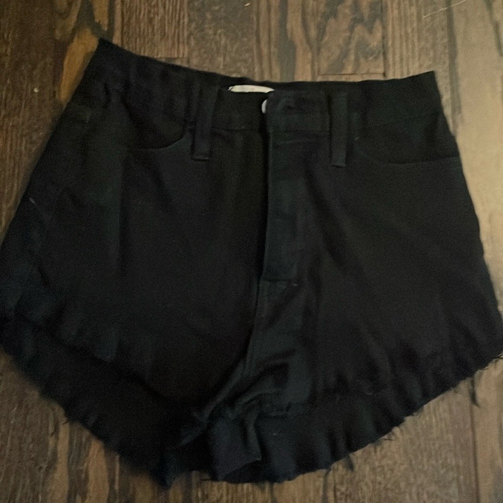 Jean shorts, black, frayed cut off is near perfect condition, small